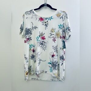 Torrid White Floral Print Blouse